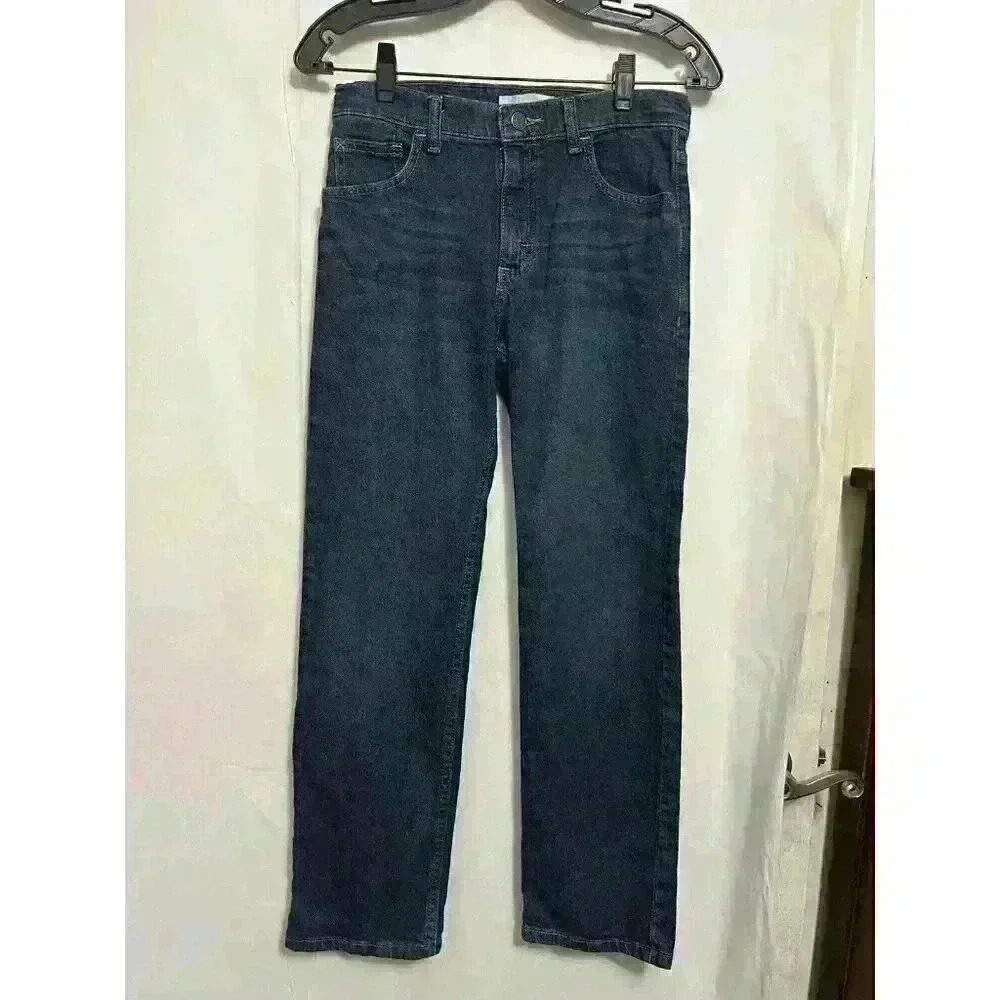 Wrangler Jeans Boys Size 14 Reg Adjustable Waistband Straight Leg Dk Denim A0009